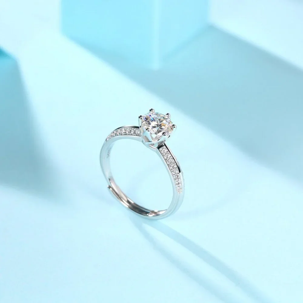 Certified 3ct. t.w. Diamond Moissanite Solitaire Engagement Ring NEW A